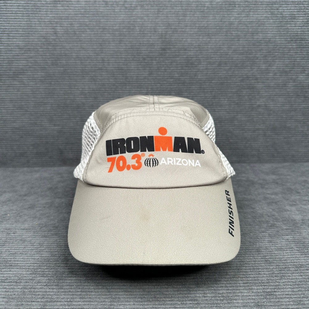Boco Gear Ironman 70.3 Arizona Finisher Hat Tan Mesh Running Cap Adjustable Y2k